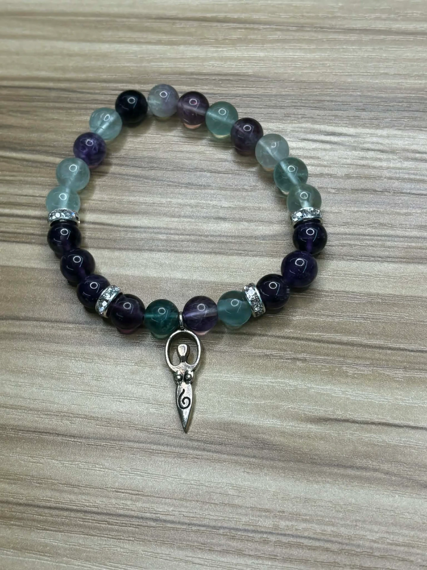 Bracelet Améthyste & Fluorite 8mm