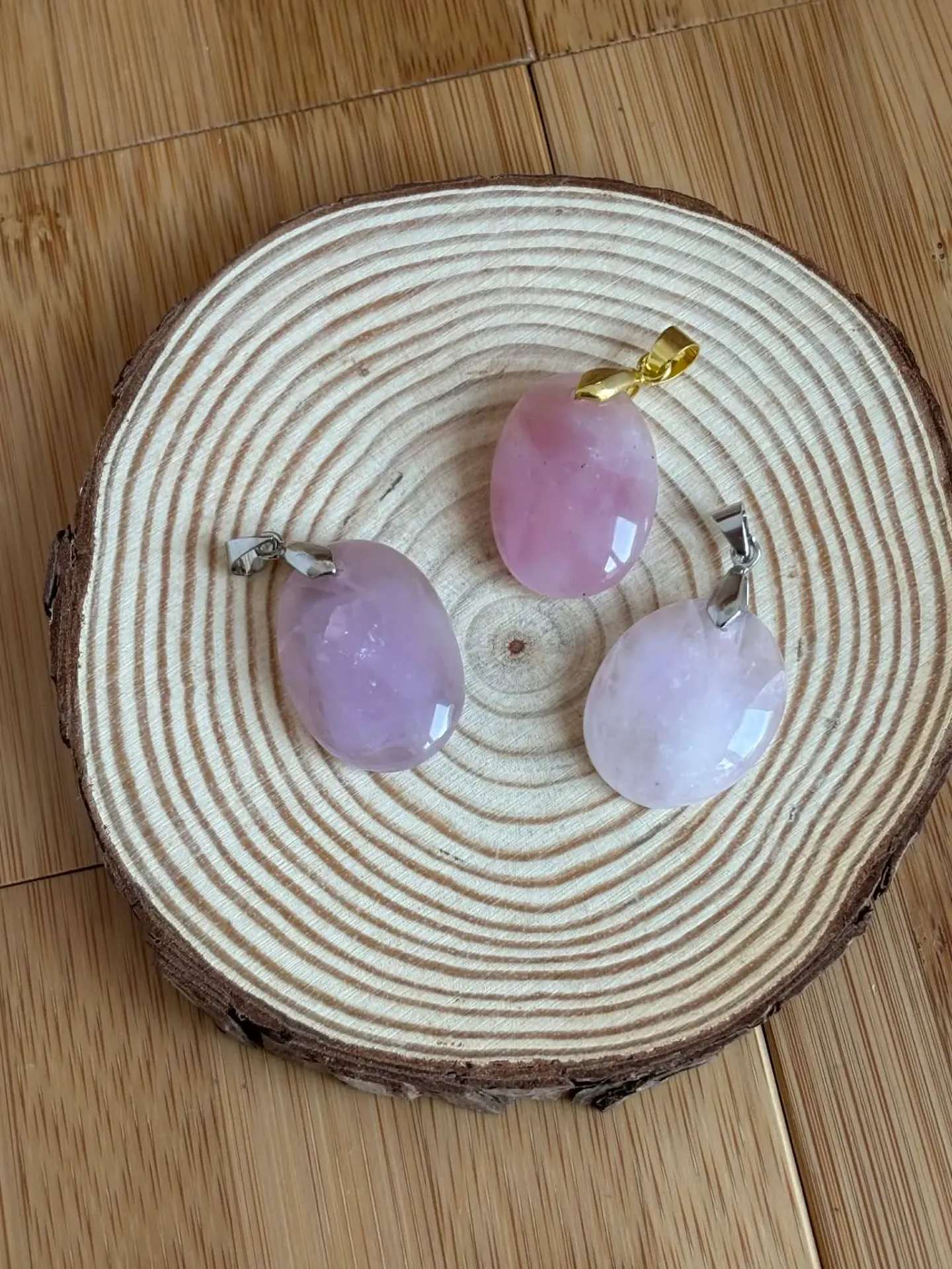 Pendentif Quartz rose oval