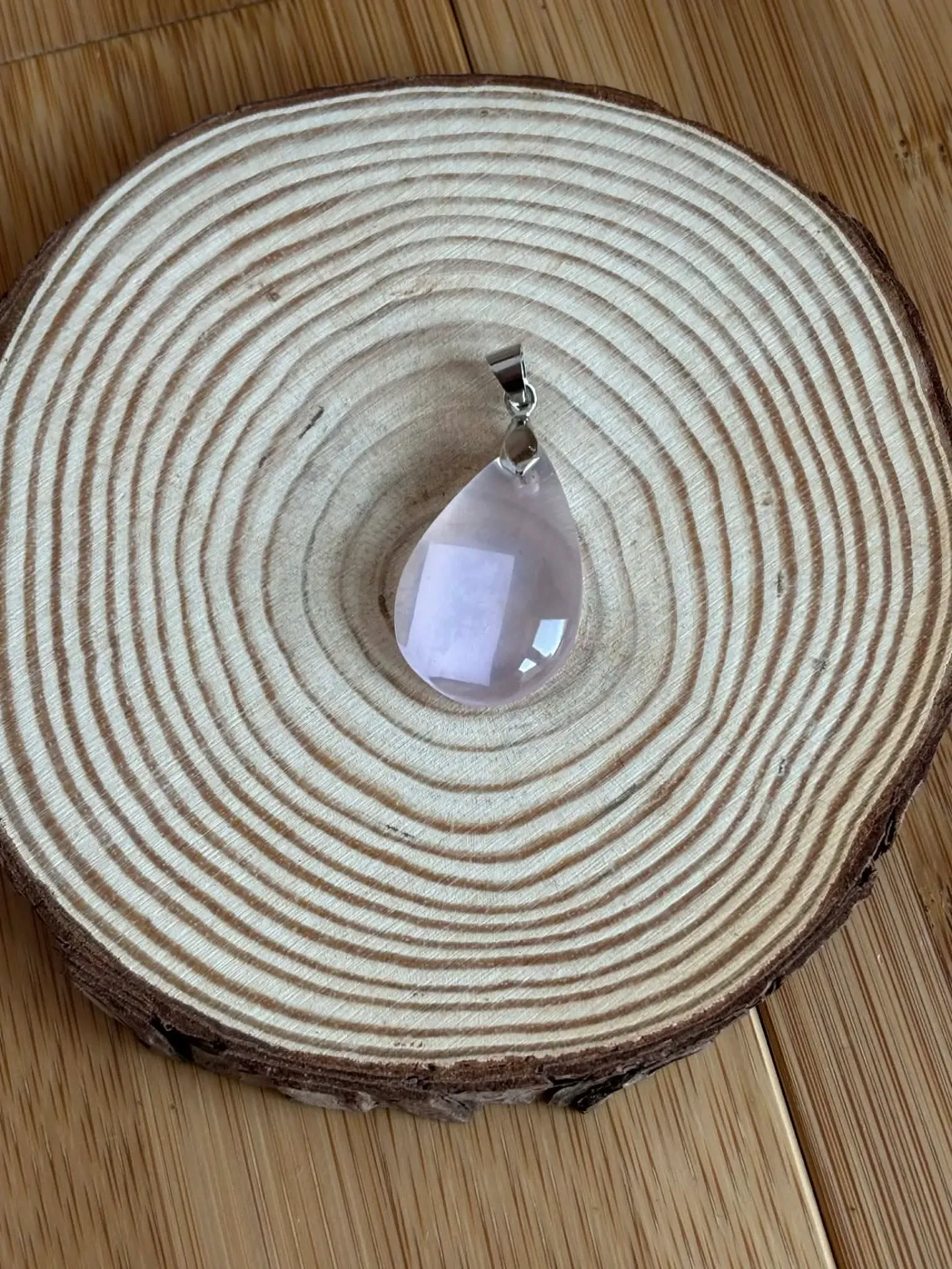 Pendentif Quartz rose goutte
