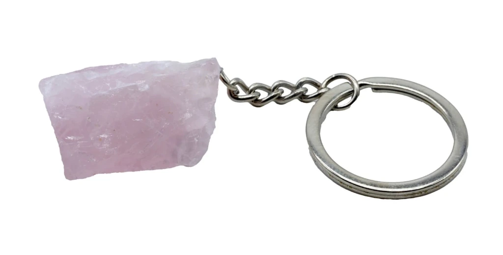 Porte-clés Quartz Rose brut 3cm