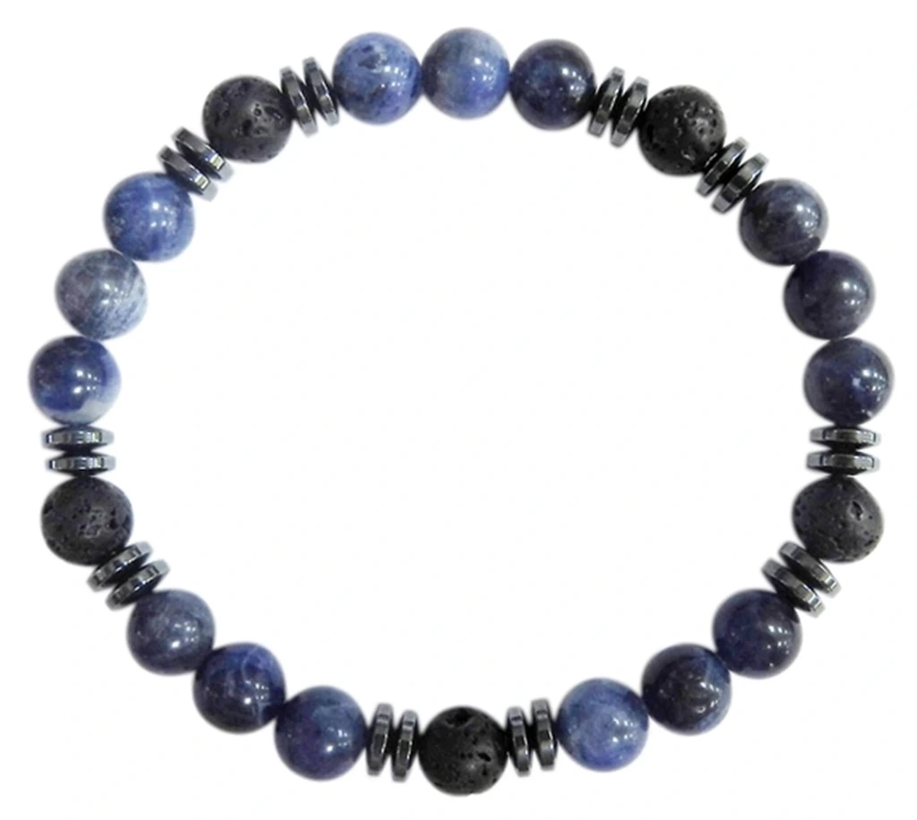 Bracelet Sodalite & Pierre de Lave