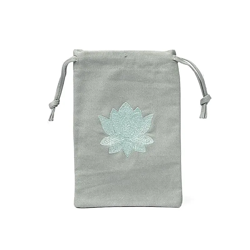 Pochette en coton lotus céladon