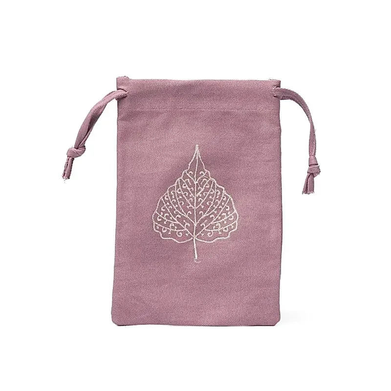 Pochette en coton feuille de bodhi lilas