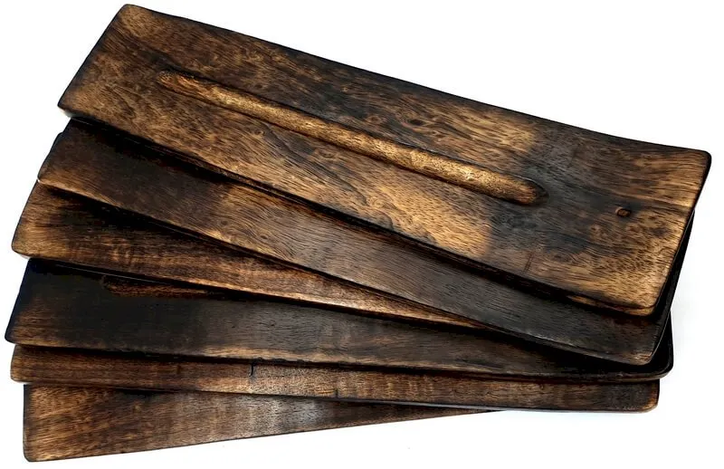 Porte Encens Bois Ski Ondulé