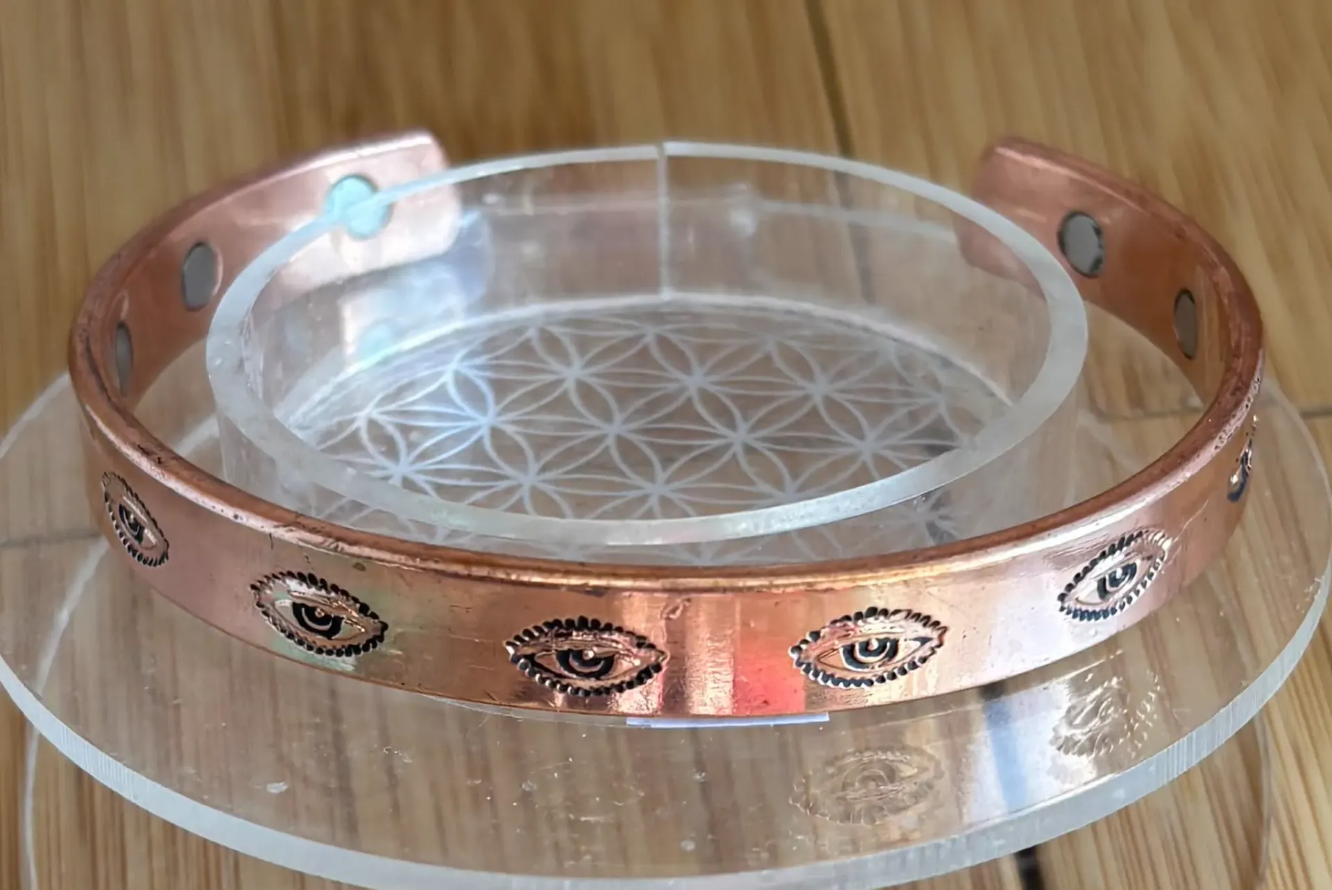 Bracelet Cuivre et Aimants Motif Œil Protecteur