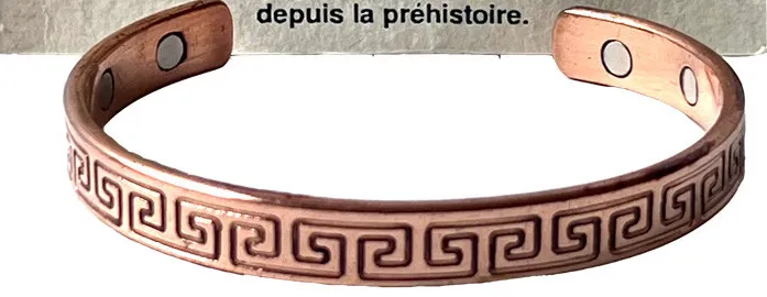 Bracelet cuivre et aimants motif Grec