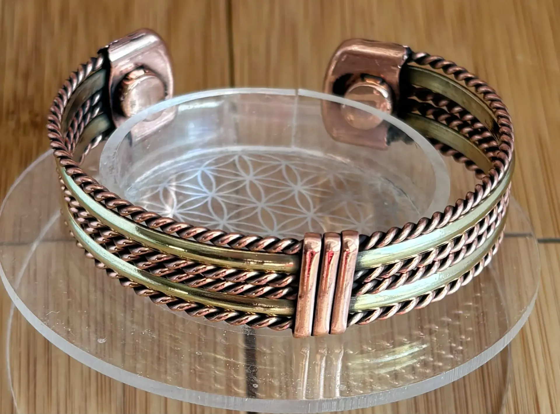 Bracelet torsades cuivre magnétique