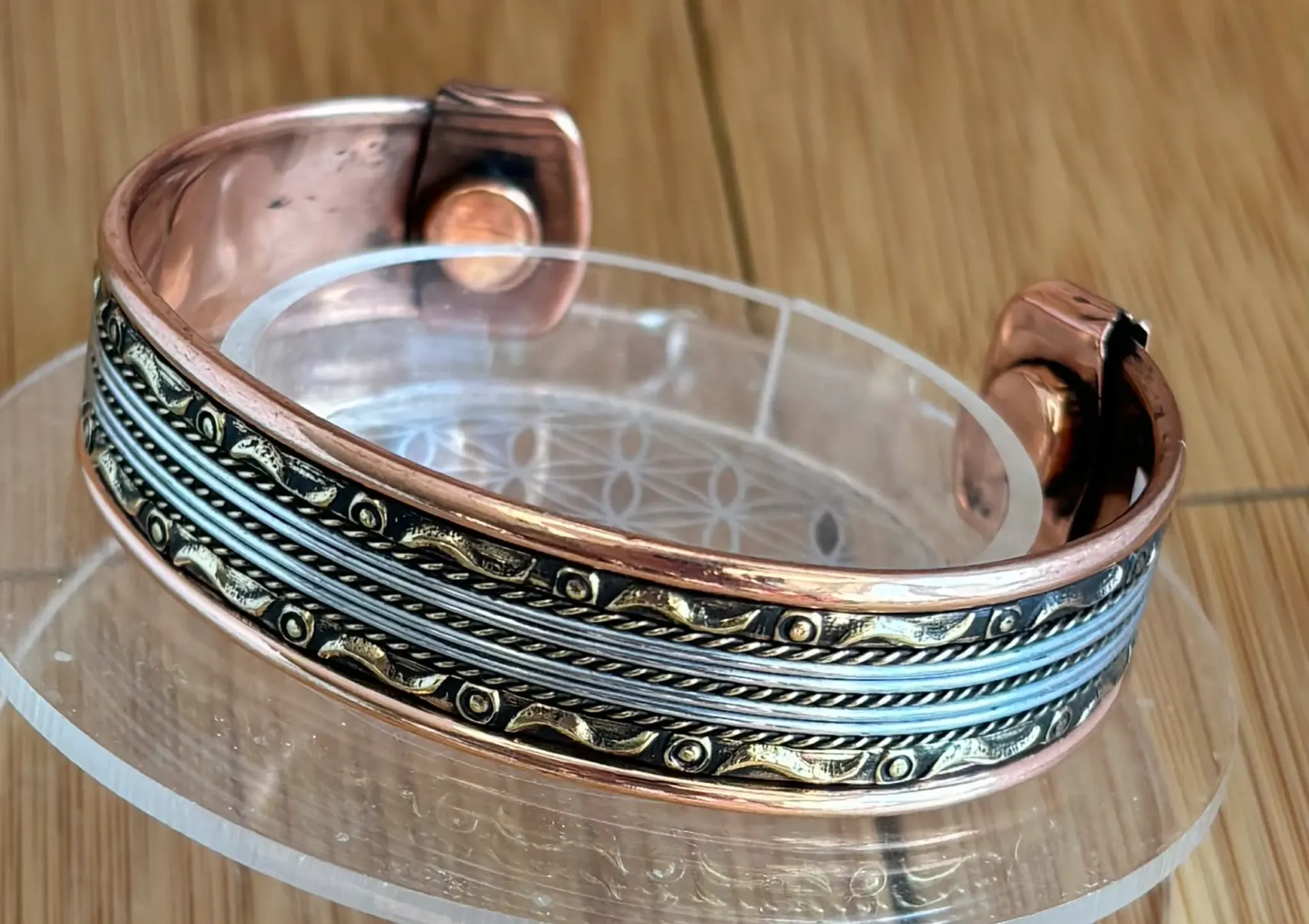 Bracelet cuivre magnétique large