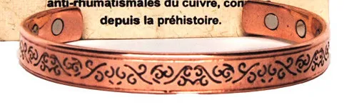 Bracelet fin cuivre et aimants motif Oriental