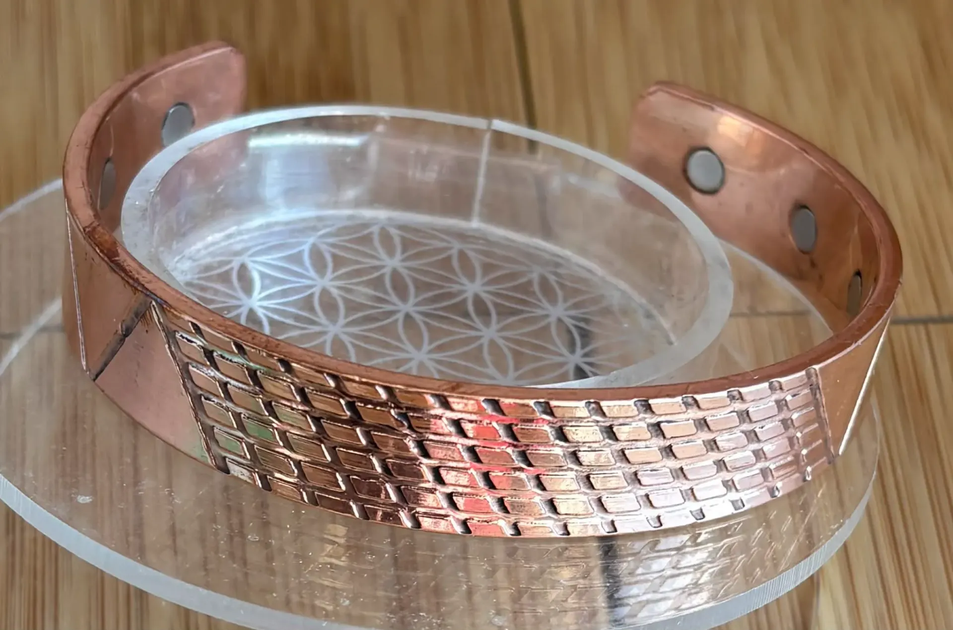 Bracelet Cuivre et Aimants motif Géométrique