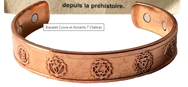 Bracelet Cuivre et Aimants 7 Chakras