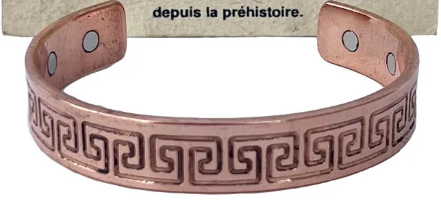 Bracelet cuivre et aimants motif Grec