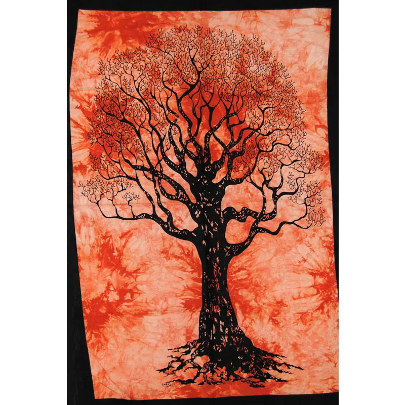 Tissu arbre de vie orange S