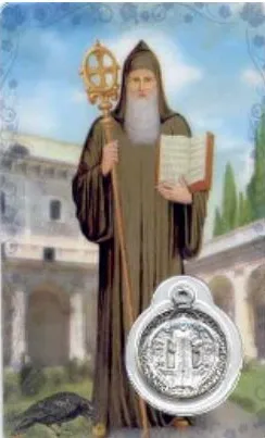 Médaille sur carte Saint-Benoît