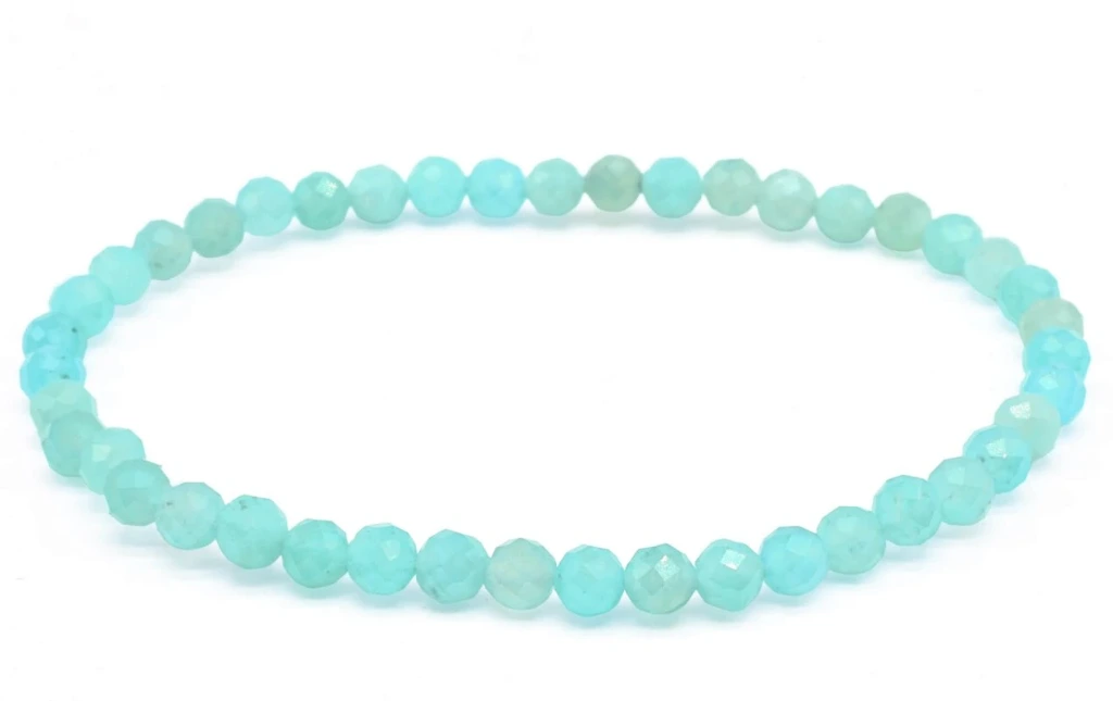 Bracelet Amazonite perles facettées 4mm