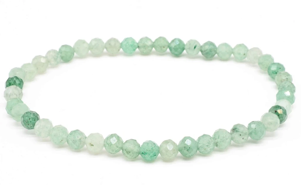 Bracelet Aventurine verte perles facettées 4mm