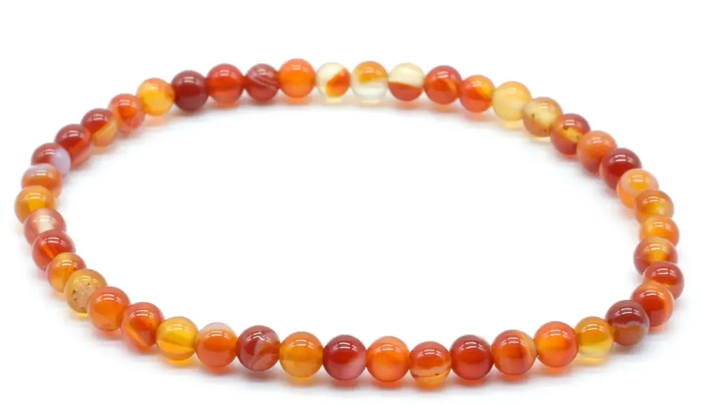 Bracelet Cornaline perles facettées 4mm