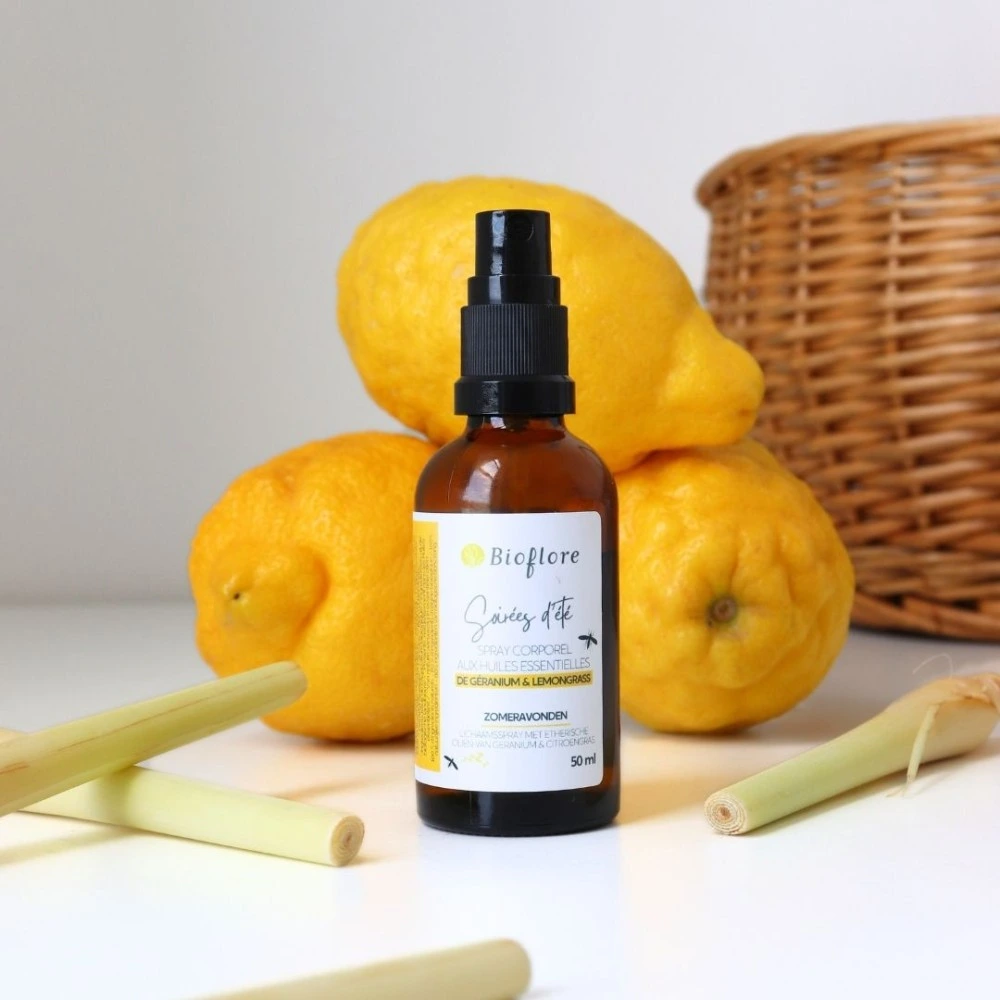 Soirées d’été – Spray corporel aux huiles essentielles de géranium & lemongrass