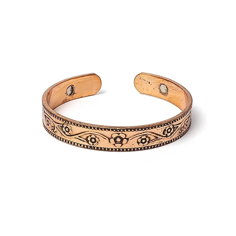 Bracelet cuivre floral magnétique