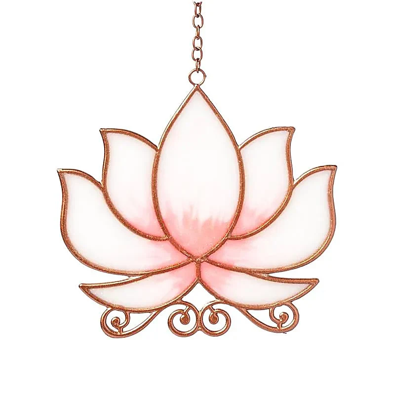 Suspension de fenêtre lotus rose