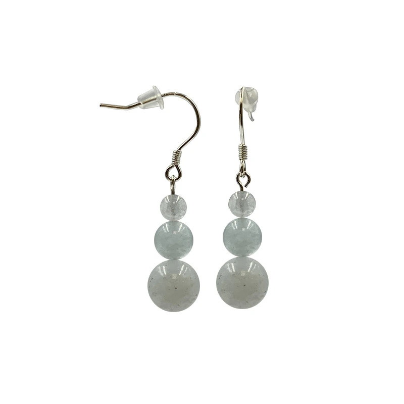 Boucle d'oreille Aigue marine en argent