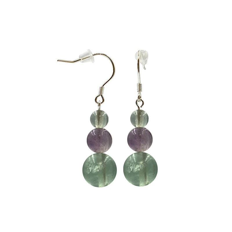 Boucles d'oreilles Fluorite en argent