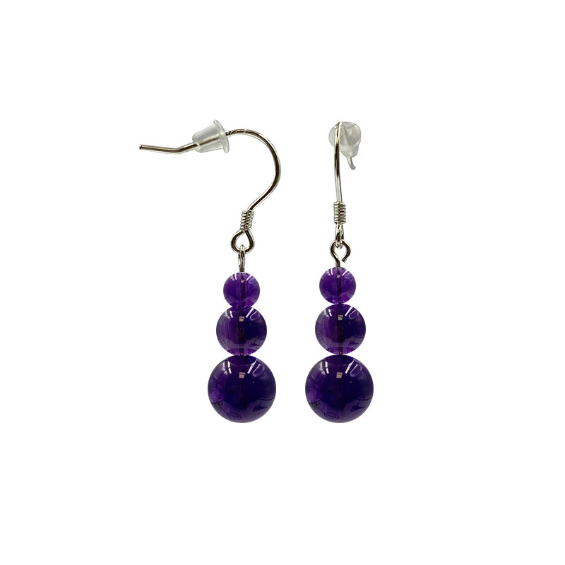 Boucles d'oreilles Améthyste en argent