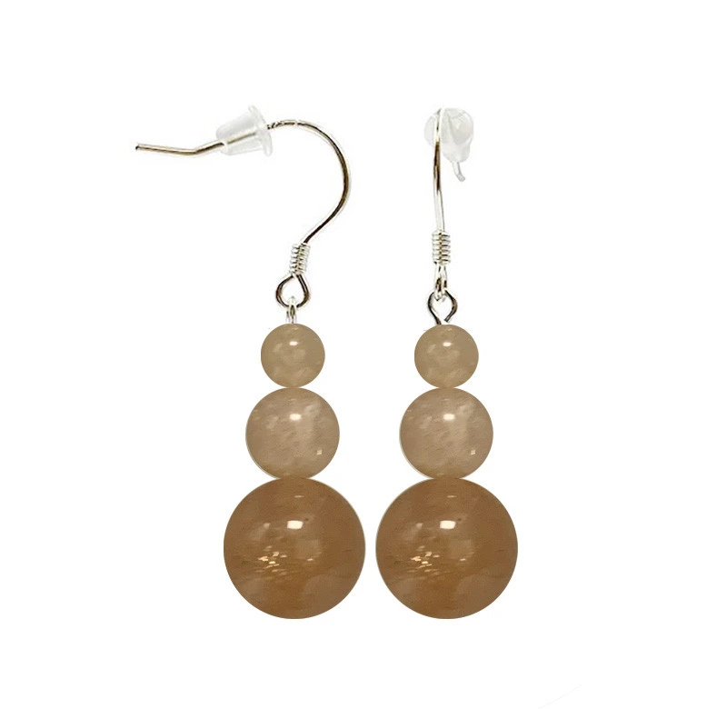 Boucle d'oreille Pierre de soleil en argent