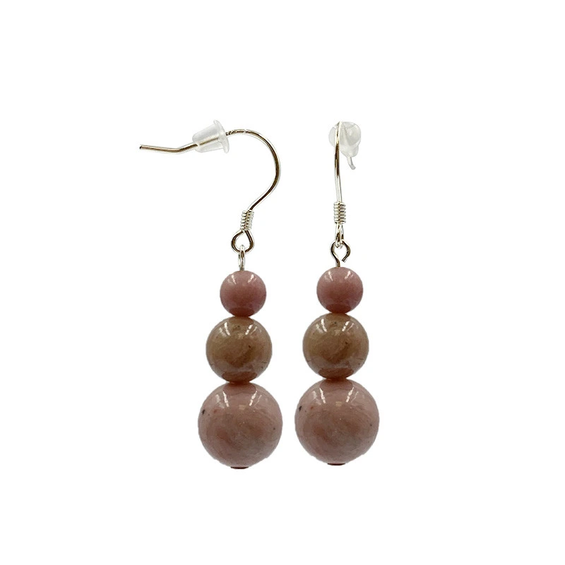 Boucle d'oreille Rhodonite en argent