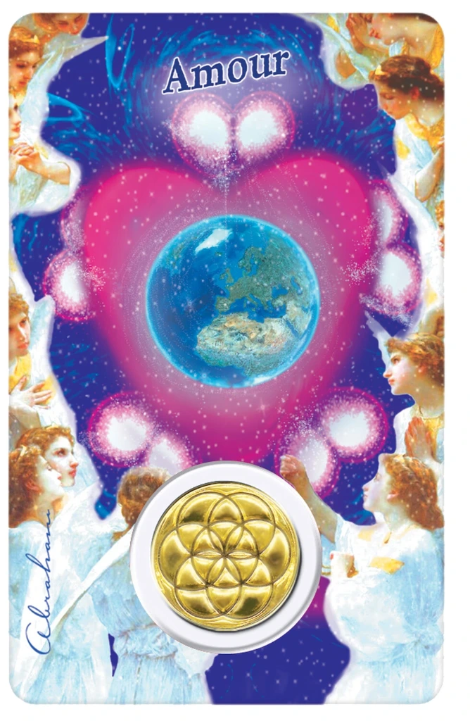 Médaille sur carte Amour