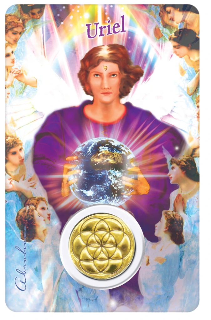 Médaille sur carte Archange Uriel