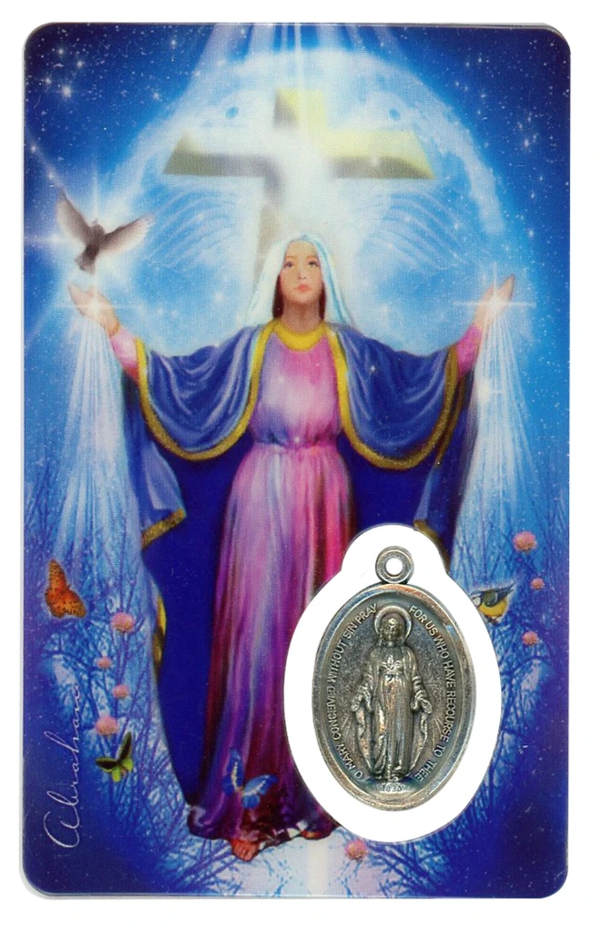 Médaille sur carte Sainte-Marie