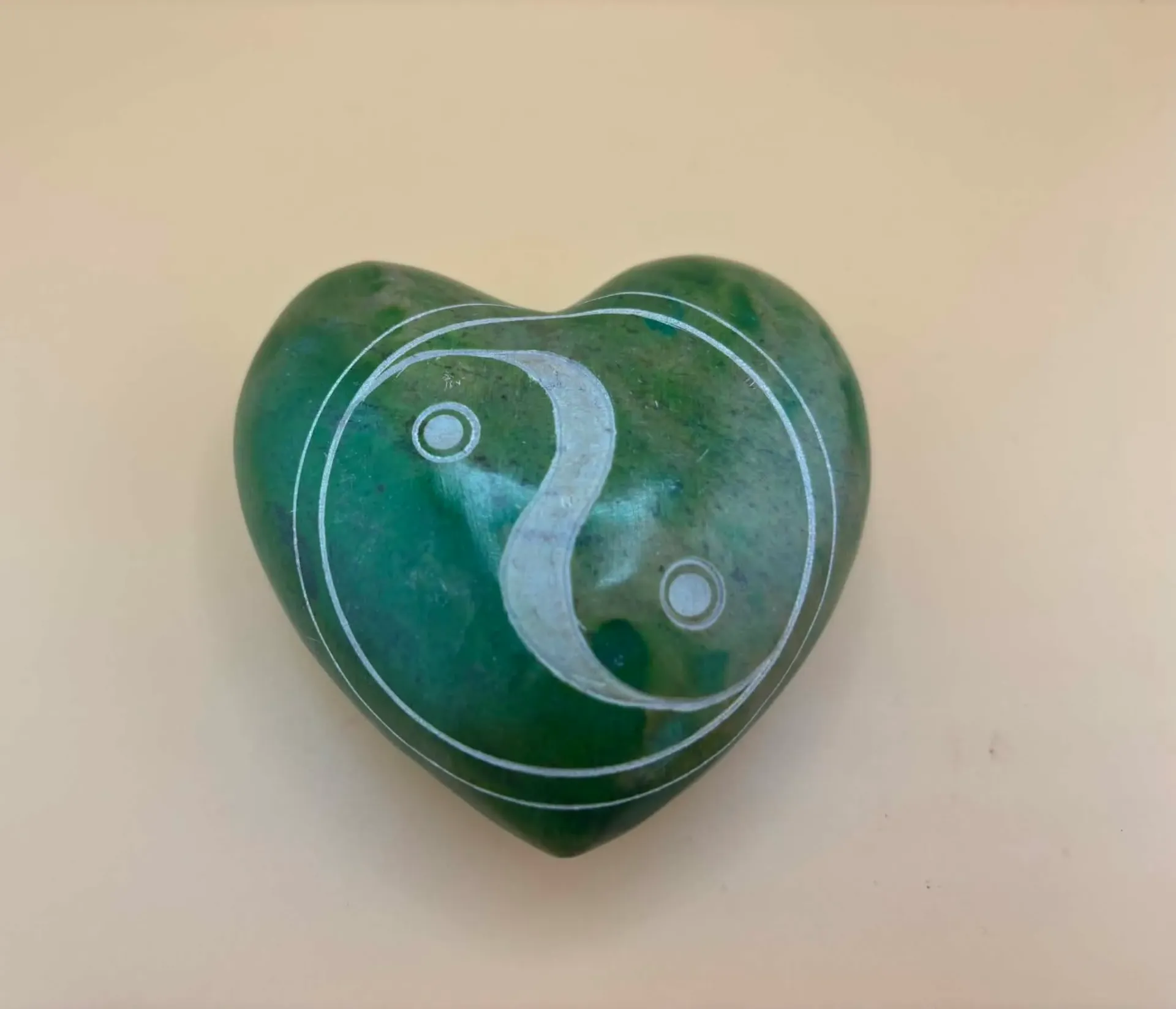 Cœur en pierre de savon Yin & Yang L