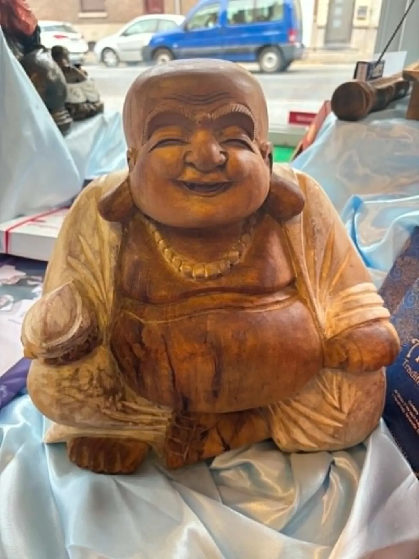 Bouddha rieur en bois XL