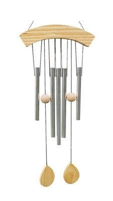 Carillon à vent 5 tubes bois naturel
