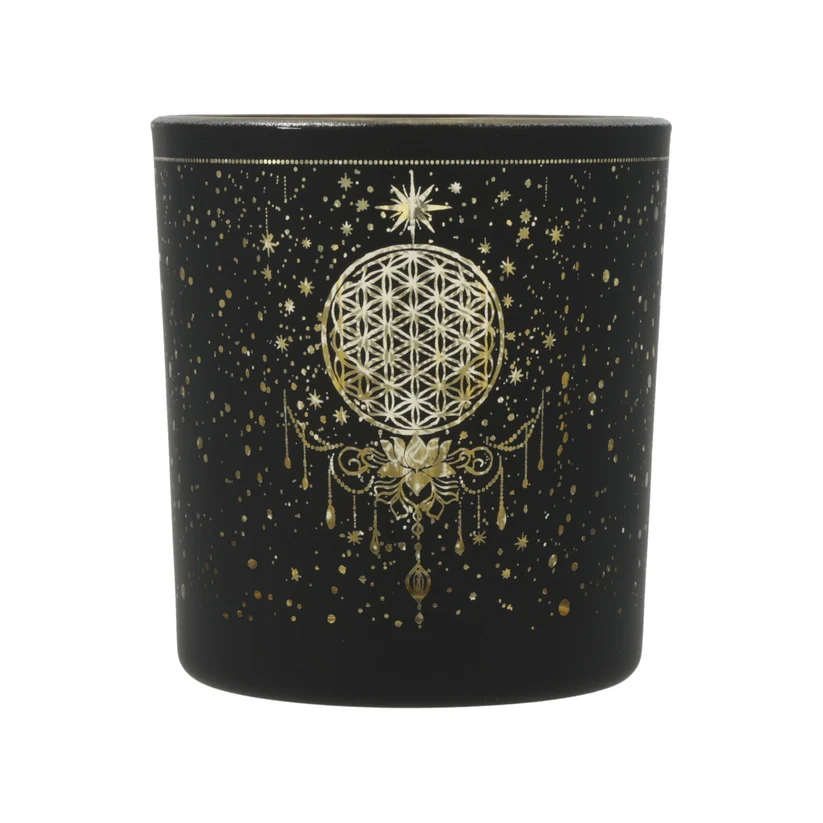Photophore givré/métallique Mystical Flower of Life