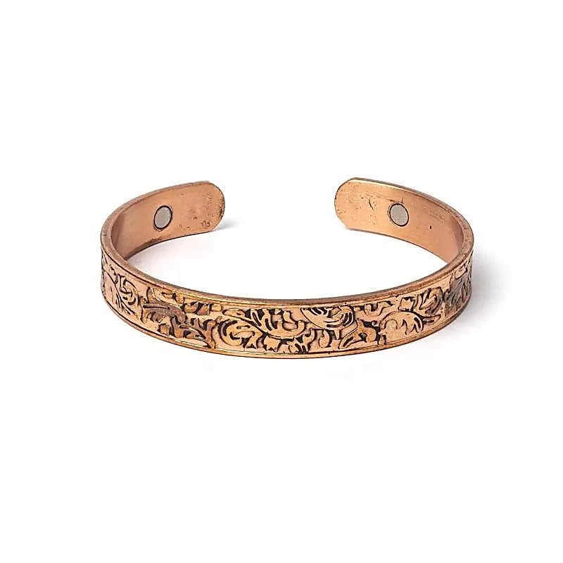 Bracelet cuivre feuilles magnétique
