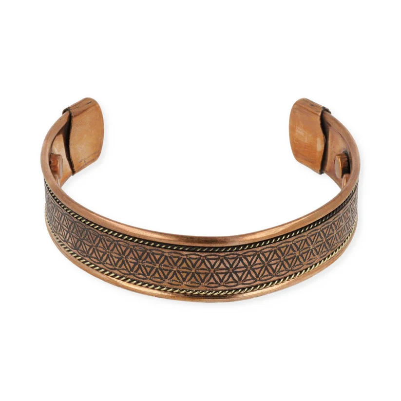 Bracelet en cuivre magnétique Fleur de vie