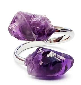 Bague Améthyste 2 pointes