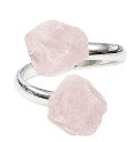 Bague Quartz rose 2 pointes