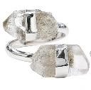 Bague Cristal de roche 2 pointes