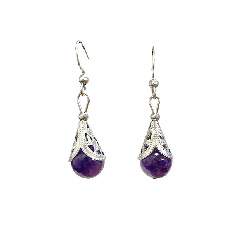 Boucles d'oreilles ethnique améthyste