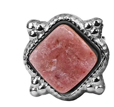 Boucles oreilles Rhodonite argentées