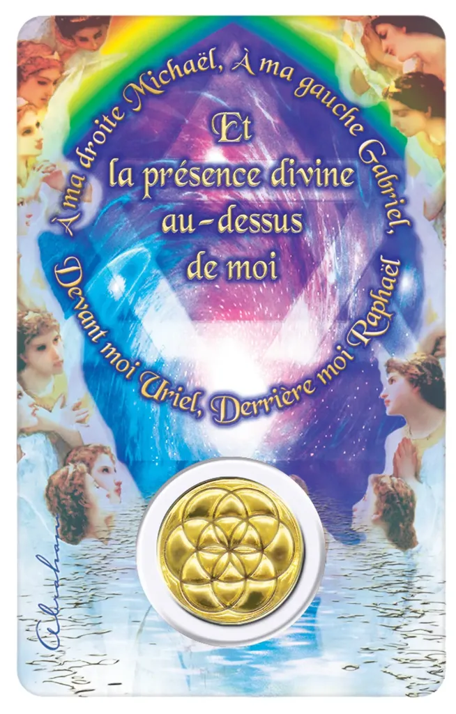 Médaille sur carte Prière du Soir