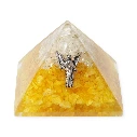 Pyramide d’orgonite Citrine et Cristal de roche