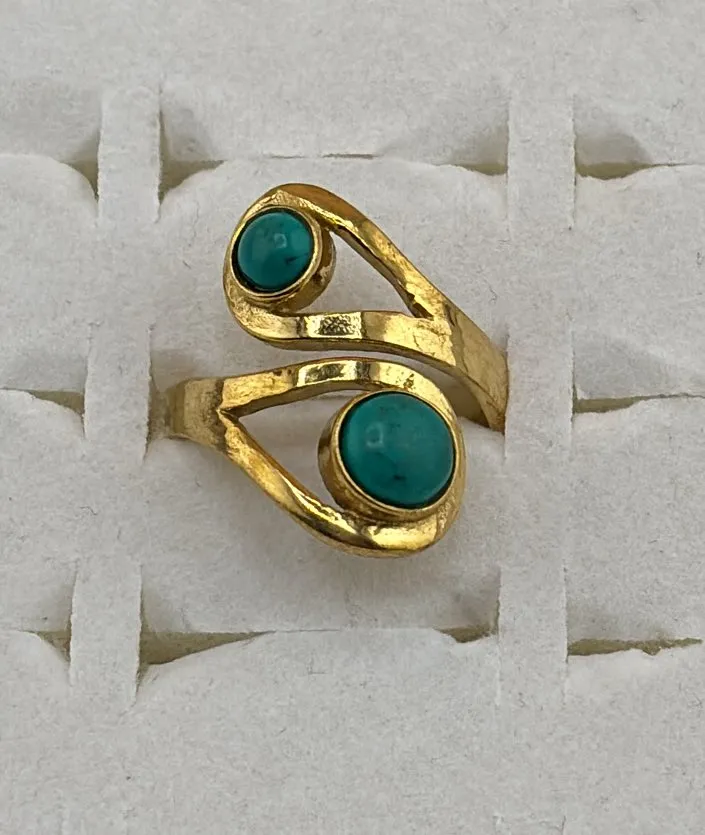 Bague Turquoise double