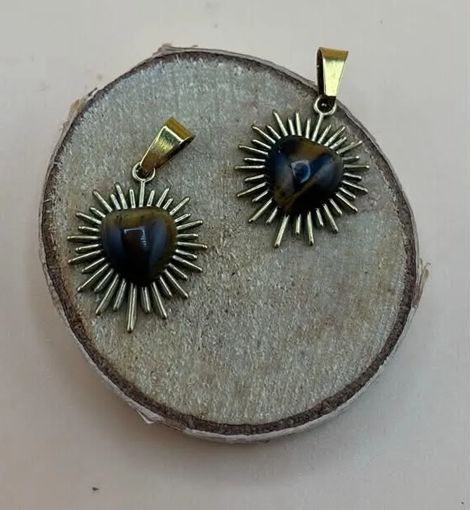 Pendentif Œil de tigre soleil