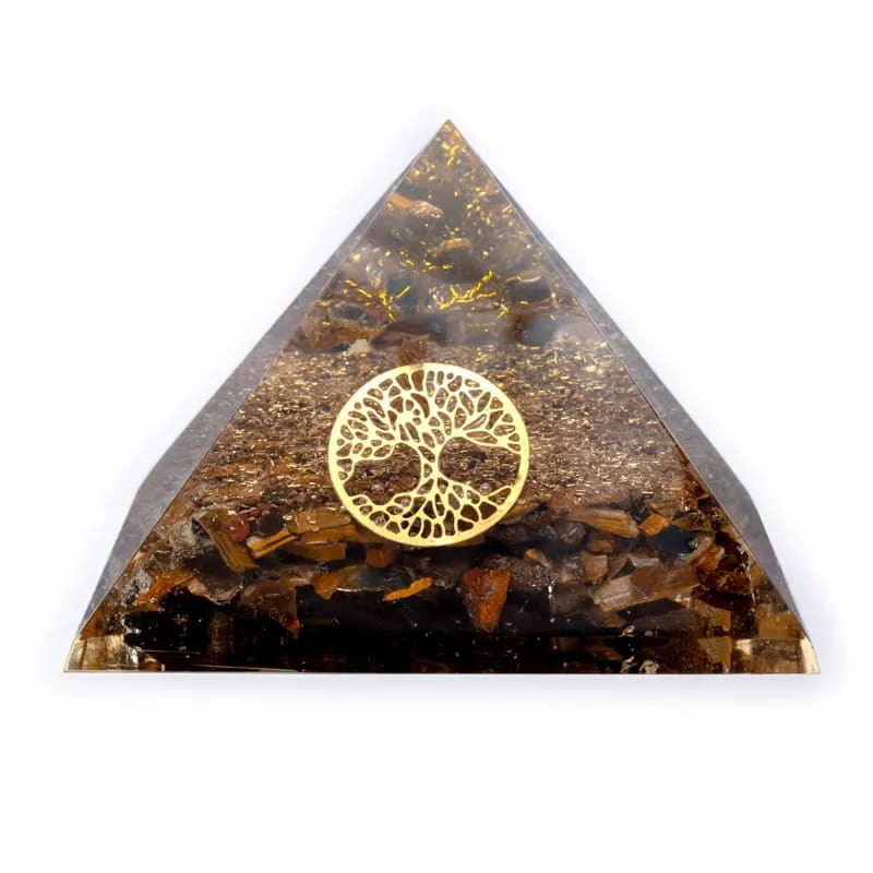 Pyramide d'orgonite Œil de tigre