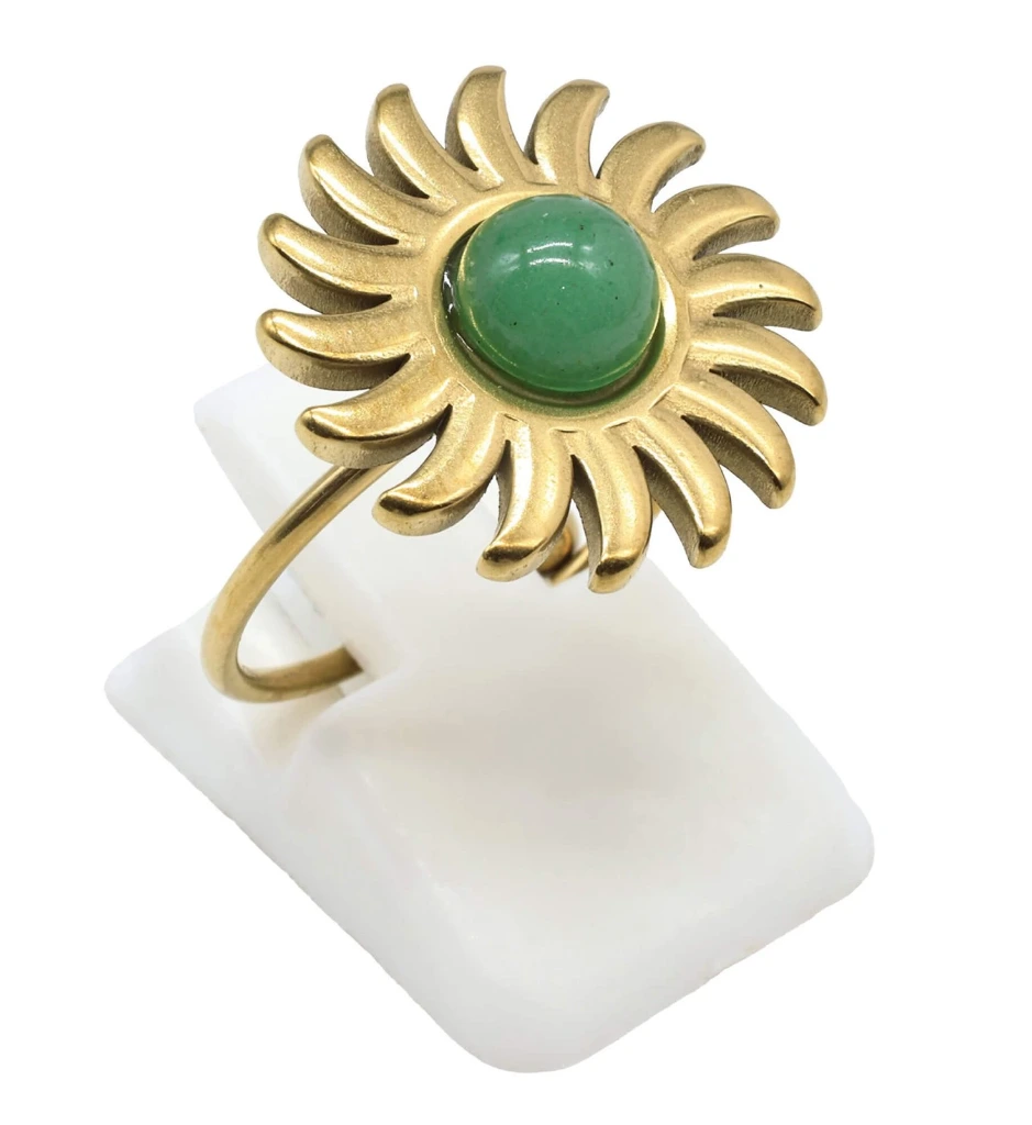 Bague Aventurine Verte Soleil