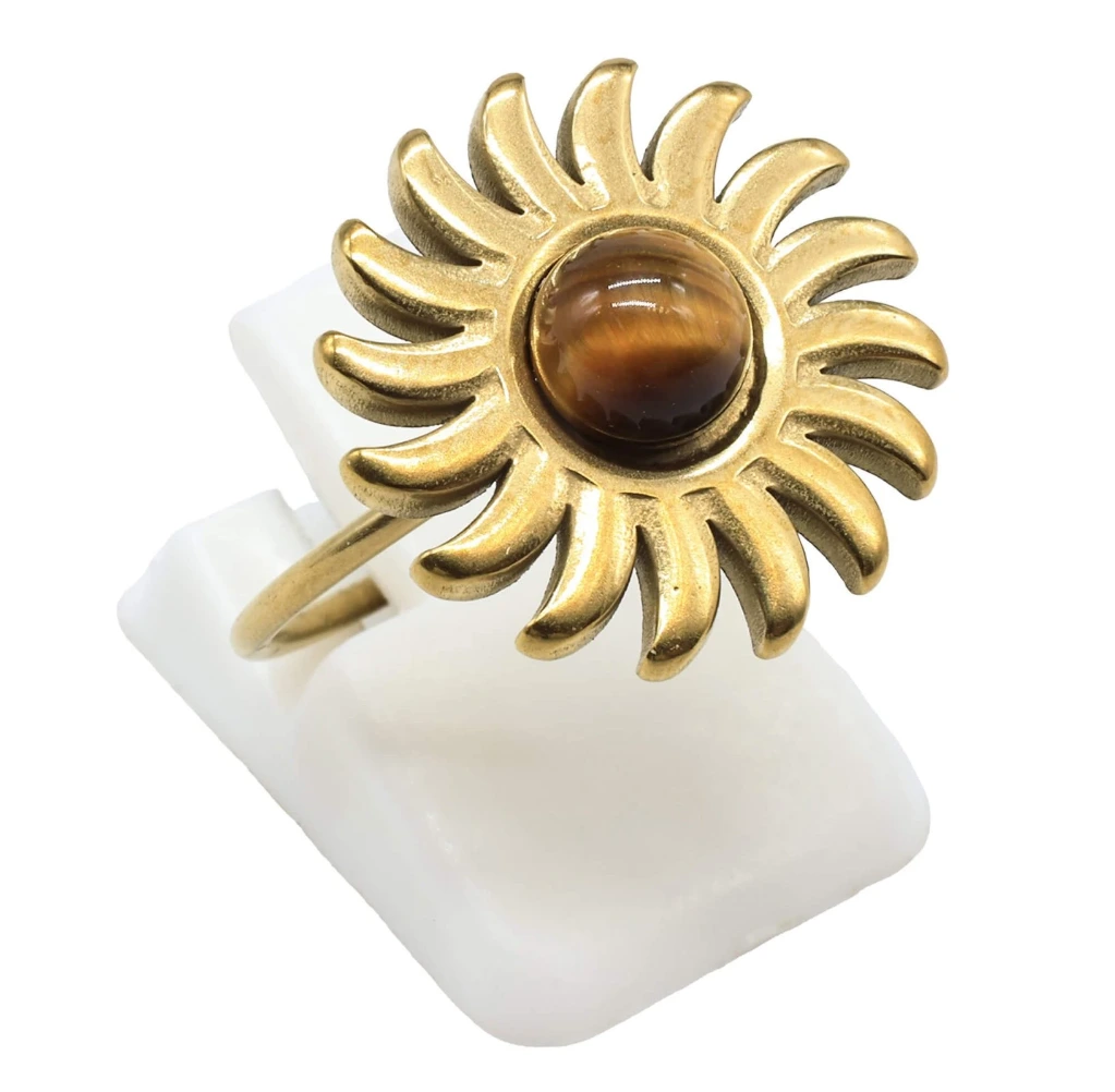 Bague Oeil de Tigre Soleil